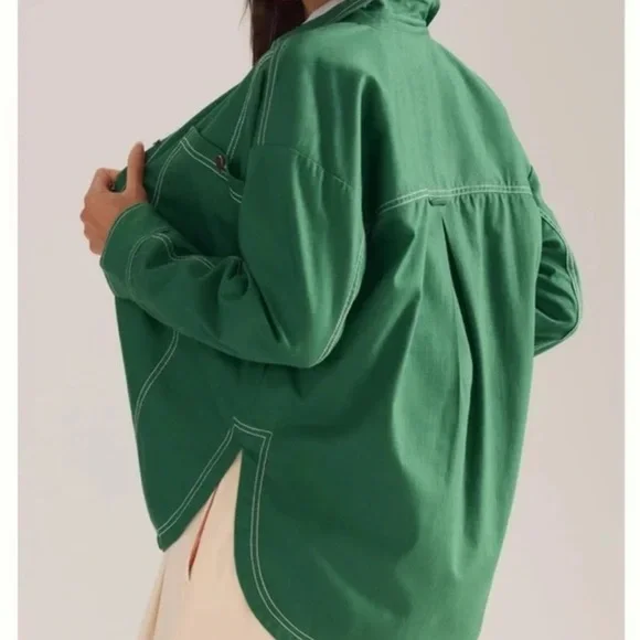 Anthropologie Pilcro Oversized Denim Shirt. Size L. NWT. - Picture 2 of 5